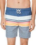 Original Penguin Engineered-stripe Swim Shorts