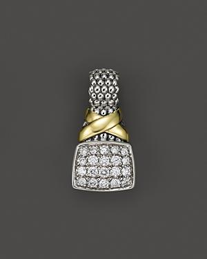 Lagos 18k Gold And Sterling Silver X Pendant With Pave Diamonds