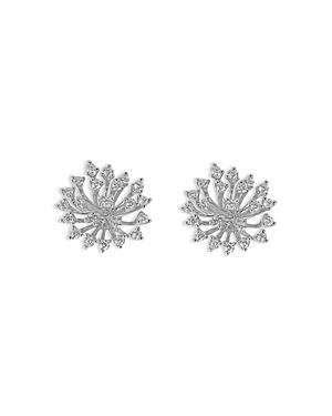 Hueb 18k White Gold Luminus Diamond Starburst Statement Earrings
