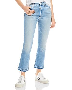 Mother The Hustler Frayed Flare Leg Ankle Jeans In On My Feet