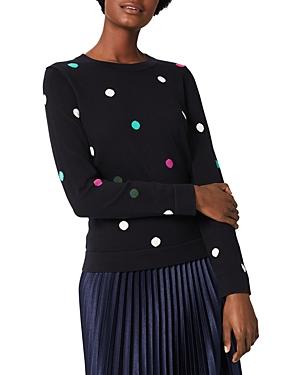 Hobbs London Amelia Cotton Spot Print Sweater