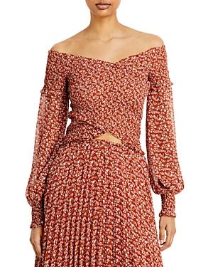 Lucy Paris Rusty Smocked Top