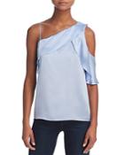 Parker Connie Ruffled Cold-shoulder Top