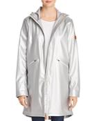 Save The Duck Hooded Packable Metallic Raincoat