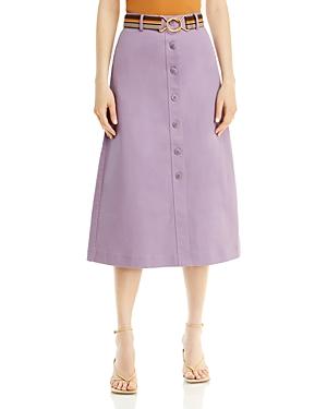 Tory Burch Button Front Midi Skirt