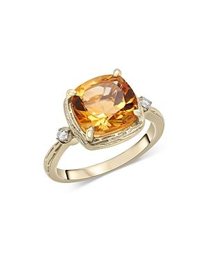 Bloomingdale's Citrine & Diamond Accent Ring In 14k Yellow Gold - 100% Exclusive