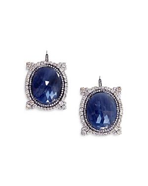 Amrapali Jewels 18k White Gold, Blue Sapphire And Diamond Oval Earrings