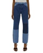 Helmut Lang Pieced Straight Leg Jeans In Indigo