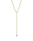 Zoe Chicco 14k Yellow Gold Beaded Chain Y Necklace With Diamond, 16
