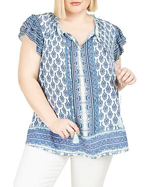 Daniel Rainn Plus Flutter Sleeve Top