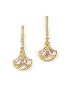 Temple St. Clair 18k Yellow Gold Lotus Drop Earrings With Royal Blue Moonstone And Diamonds