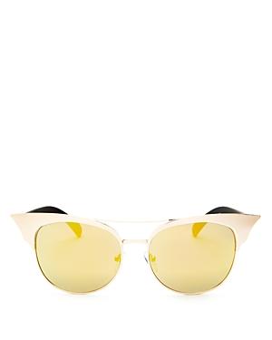 Quay Zig Mirrored Cat Eye Sunglasses, 55mm