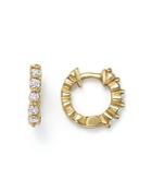 Diamond Mini Huggie Hoop Earrings In 14k Yellow Gold, .25 Ct. T.w.