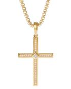 David Yurman 18k Yellow Gold Modern Renaissance Cross Pendant With Diamonds