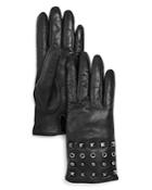 Bloomingdale's Grommet & Stud Leather Gloves - 100% Exclusive
