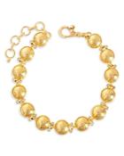 Gurhan 24k Yellow Gold Amulet Diamond Bezel Hammered Link Bracelet
