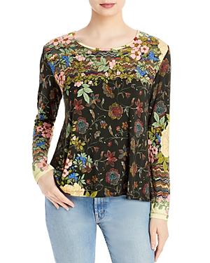 Johnny Was Floral Print Long Sleeve Tee