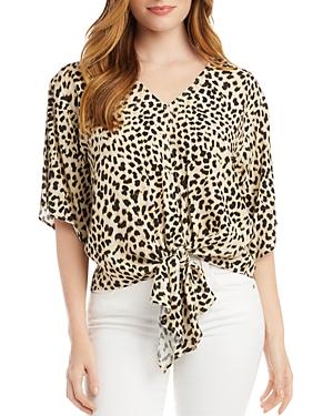 Karen Kane Cheetah-print Tie-hem Top