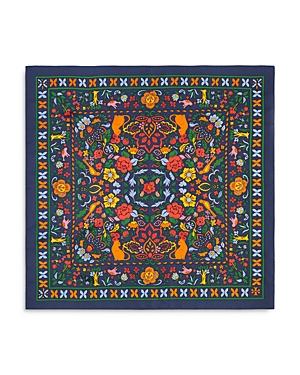 Tory Burch Cats And Flowers Silk Twill Neckerchief