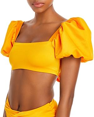 Agua By Agua Bendita Calista Puff Sleeve Bikini Top