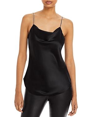 Cinq A Sept Marta Rhinestone Trim Silk Camisole