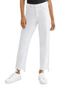 7 For All Mankind Cropped Straight Jeans In Stone