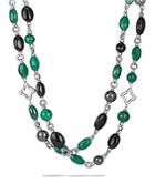 David Yurman Bead Necklace With Black Onyx & Green Onyx