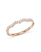 Diamond Stackable Band Ring In 14k Rose Gold, .15 Ct. T.w.