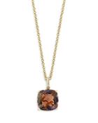 Bloomingdale's Smoky Quartz & Diamond Accent Pendant Necklace In 14k Yellow Gold, 16-18 - 100% Exclusive