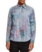 Paul Smith Jeans Watercolor Print Slim Fit Button Down Shirt