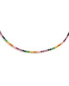 Adinas Jewels Rainbow Tennis Choker Necklace, 15