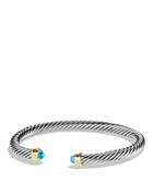 David Yurman Cable Classics Bracelet With Blue Topaz And Gold, 5mm