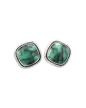 Amrapali Jewels 18k White Gold Emerald, Black & White Diamond Cabochon Earrings