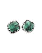 Amrapali Jewels 18k White Gold Emerald, Black & White Diamond Cabochon Earrings