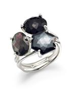 Ippolita Sterling Silver Rock Candy 3-stone Cluster Ring In Black Tie