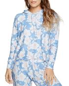 Chaser Cropped Floral Print Hoodie