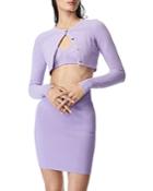 Herve Leger Boucle Cropped Cardigan