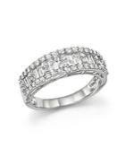 Diamond Baguette And Round Band Ring In 14k White Gold, 1.0 Ct. T.w. - 100% Exclusive