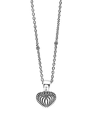 Lagos Sterling Silver Beloved Kinder Heart Pendant Chain Necklace, 15