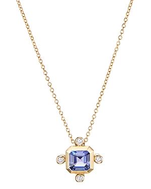 David Yurman 18k Yellow Gold Novella Pendant Necklace With Tanzanite & Diamonds, 18