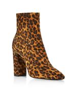 Saint Laurent Women's Lou 100 Leopard-print Block Heel Booties