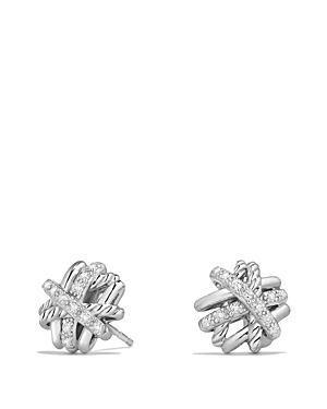 David Yurman Crossover Earrings With Diamonds