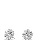 David Yurman Crossover Earrings With Diamonds