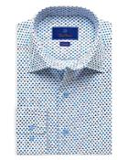 David Donahue Fusion Cotton Medallion Print Trim Fit Dress Shirt