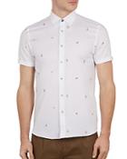 Ted Baker Monkie Monkey Print Fil Coupe Slim Fit Shirt
