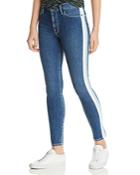 Hudson Barbara Side-stripe Ankle Skinny Jeans In Brushed Manta