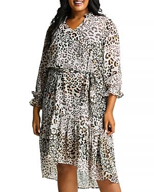 Estelle Plus Leopard Chiffon High/low Dress