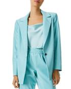 Alice And Olivia Dunn Faux Leather Blazer