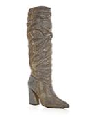 Kenneth Cole Women's Genevive Glitter Flared Block Heel Boots