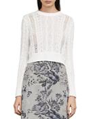 Bcbgmaxazria Caleste Lace-inset Cable-knit Sweater